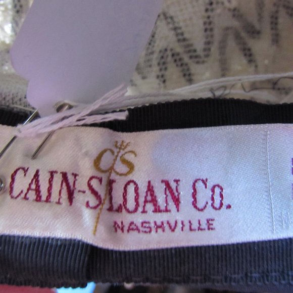 SALE Vintage 1960 Era Bubble Hat White Loops Navy Band Cain Sloan Co - Picture 10 of 10